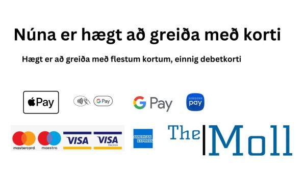 Núna er hægt að greiða með korti eða síma